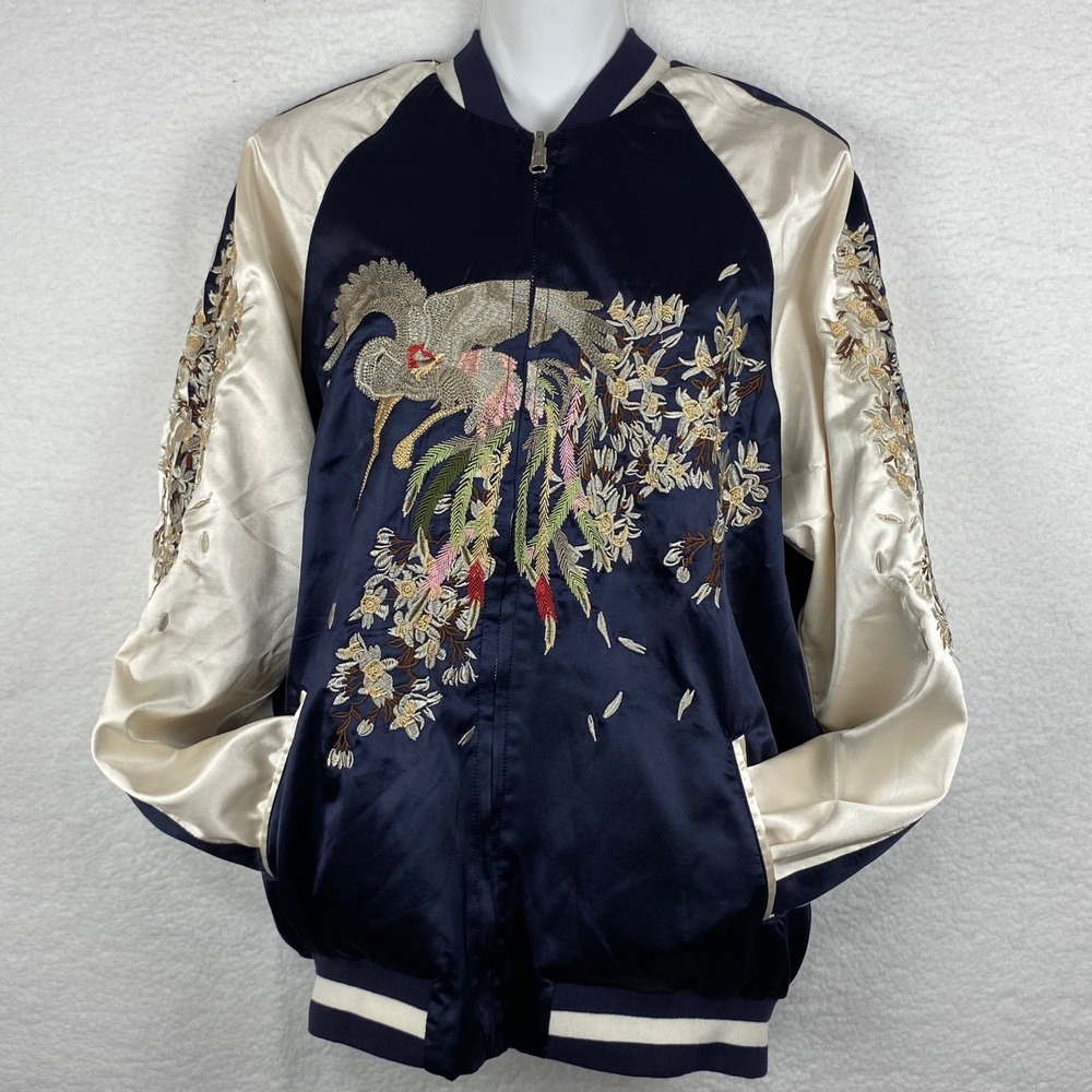 CHINSTUDIO Opening Ceremony Reversible Sukajan Bomber‎ Jacket Navy Crane Small
